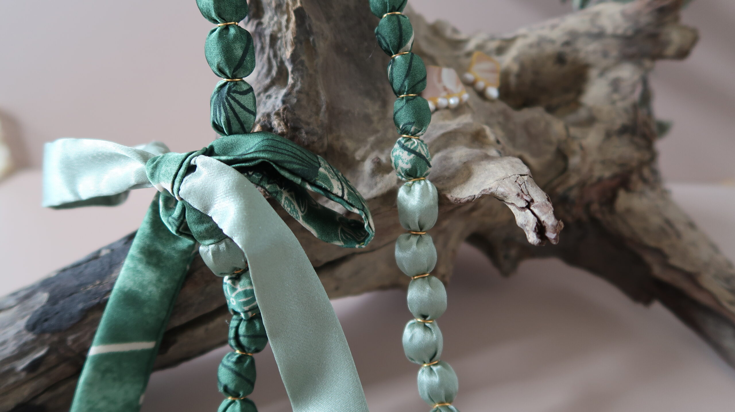 Handmade accessories made using leftover Ao Dai fabric scraps