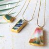 Kintsugi Necklace Kakera Collection - Three Variations Three Kintsugi necklaces from the Kakera collection made with Song Be pottery shards, resin, and gold leaf